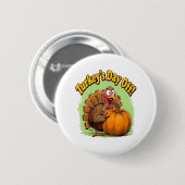 Badge Rond 5 Cm Jour de la Turquie à Thanksgiving T-shirt trop gra (Devant & derrière)