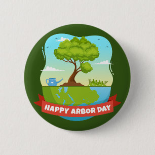 Badge Rond 5 Cm Jour de l'Arbour