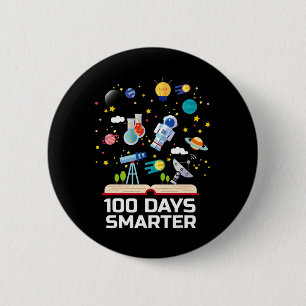 Badge Rond 5 Cm Jour De L'École 100 Jours Smarter Livres Space Lov