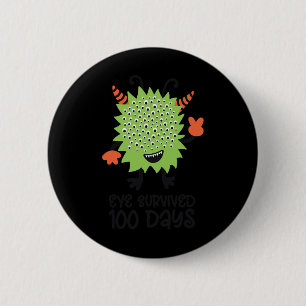 Badge Rond 5 Cm Jour De L'École Monster Garçons Enfants Oeil Survé