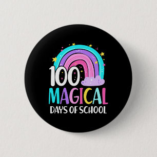 Badge Rond 5 Cm Jour De L'École Rainbow Magical 100 Jours De L'Éco