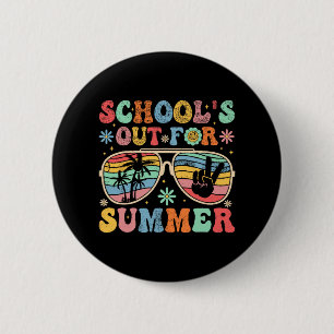 Badge Rond 5 Cm Jour de l'école Super sortie pour l'été Enseigneme