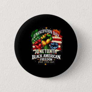 Badge Rond 5 Cm Jour de l'Émancipation Jeudi Drapeau noir Amérique