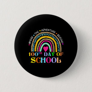 Badge Rond 5 Cm Jour De L'Enseignant De L'École - 100 Jours Smarte