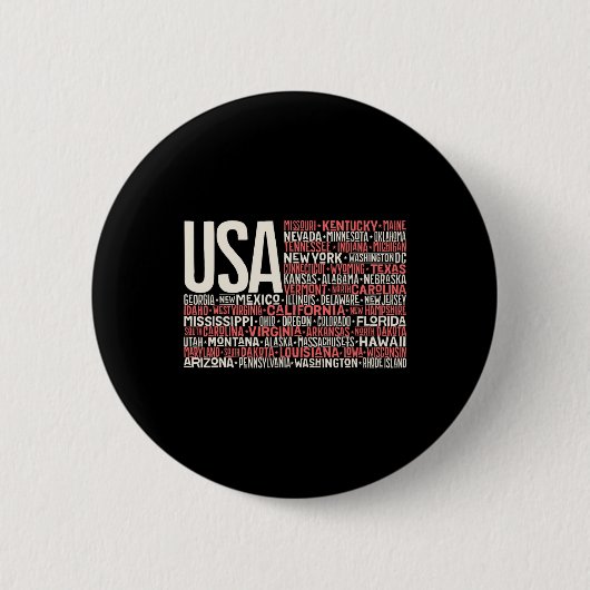 Badge Rond 5 Cm Jour de l'Indépendance 4 juillet Usa Drapeau Améri (Devant)