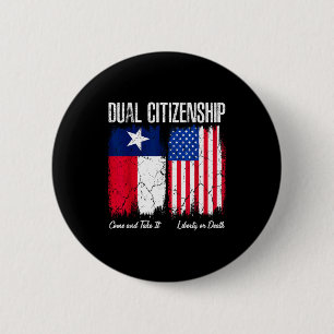 Badge Rond 5 Cm jour de l'indépendance du Texas double citoyen tex