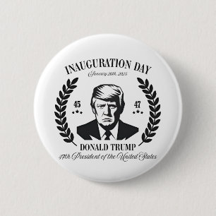 Badge Rond 5 Cm Jour de l'investiture de Trump 2025 Fier Maga