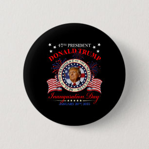 Badge Rond 5 Cm Jour de l'investiture du président Trump 2025 Mémo
