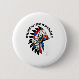 Badge Rond 5 Cm Jour de l'unité orange pour chaque enfant amérindi