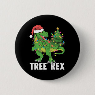 Badge Rond 5 Cm Jour de Noël Dinosaure Arbre Rex Xmas Trex Pajamas