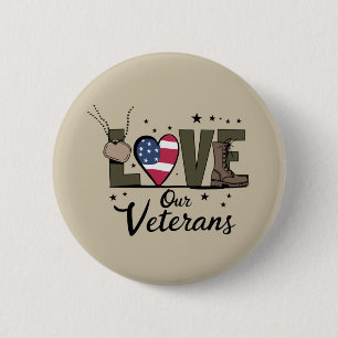 Badge Rond 5 Cm Jour de nos vétérans Fier jour de vétéran militair
