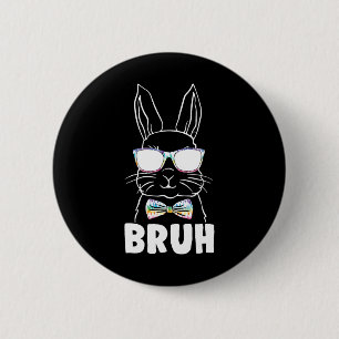 Badge Rond 5 Cm Jour de Pâques drôle de lapin visage de lapin Gles
