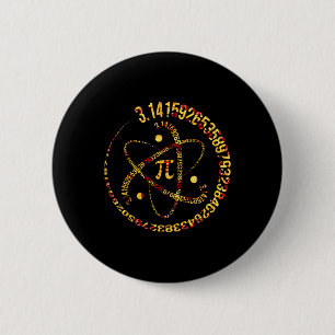 Badge Rond 5 Cm Jour de Pi Atome Pi 3.14 Science Amoureux des Math
