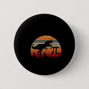 Badge Rond 5 Cm Jour de Pi Rétro 3.14 Dinosaure Drôle Jour de Pi M
