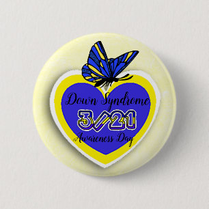 Badge Rond 5 Cm JOUR DE SENSIBILISATION SYNDROME BAS 21 mars Papil