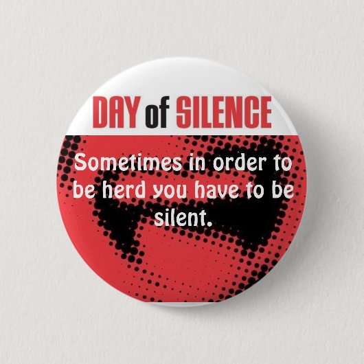 Badge Rond 5 Cm Jour de silence (Devant)