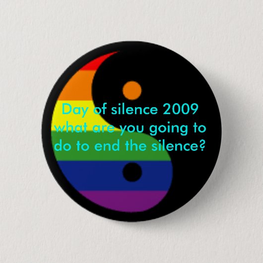 Badge Rond 5 Cm jour de silence (Devant)
