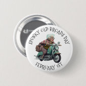 Badge Rond 5 Cm Jour de Spunky Old Broads 1er février (Devant & derrière)