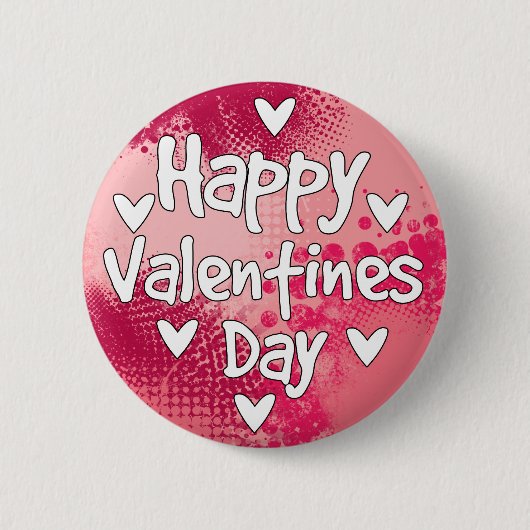 Badge Rond 5 Cm Jour de Valentines heureux (Devant)