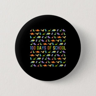 Badge Rond 5 Cm Jour D'École - Dinosaures - Facile 100 Jours D'Éco