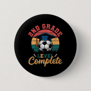 Badge Rond 5 Cm Jour Dernier de la fille de soccer de 2e année