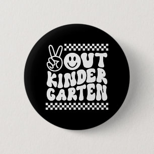 Badge Rond 5 Cm Jour Dernier De L'École À La Maternelle