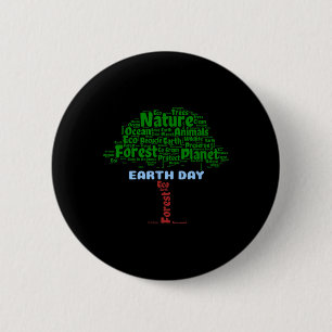 Badge Rond 5 Cm Jour des terres Arbre Nature Recycle Planète Deven