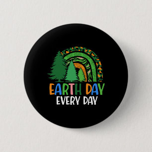 Badge Rond 5 Cm Jour des terres chaque jour Pine Tree Rainbow Eart