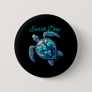 Badge Rond 5 Cm Jour des terres de tortue de mer 2025 Kidstoddler