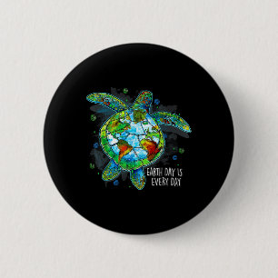 Badge Rond 5 Cm Jour des terres Est Chaque Jour Drôle Tortue De Me