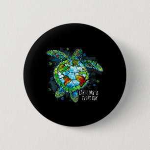 Badge Rond 5 Cm Jour des terres Est Chaque Jour Drôle Tortue De Me