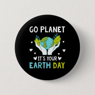 Badge Rond 5 Cm Jour des terres Hommes Enfants Garçons Filles Go P