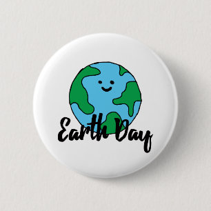 Badge Rond 5 Cm Jour des terres Monde écologique Icône Happy Earth