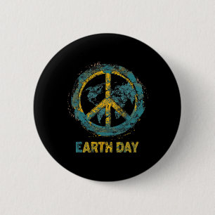 Badge Rond 5 Cm Jour des terres Nature Planète Conservation Arbre