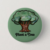 Badge Rond 5 Cm Jour des terres Plante a Arbre Nature (Devant)