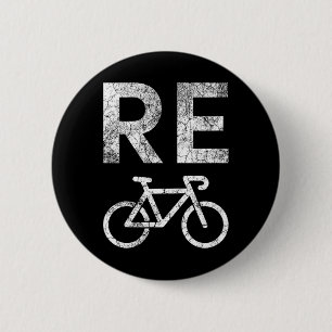 Badge Rond 5 Cm Jour des terres Recycle Bicyclette Pun