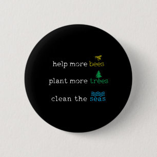 Badge Rond 5 Cm Jour des terres - Sauvez Les Mer Des Abeilles Et L