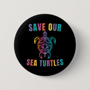 Badge Rond 5 Cm Jour des terres, Sauvez nos tortues marines, Amour