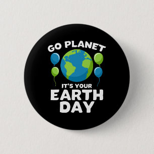 Badge Rond 5 Cm Jour des terres T Chemise Pour Les Enfants Allez P