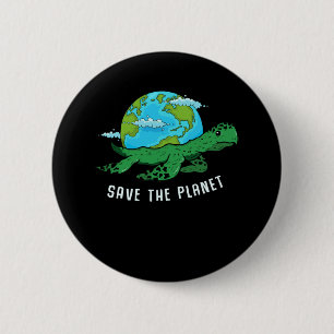 Badge Rond 5 Cm jour des terres Tortue Lover Ocean Save Recycle Pl