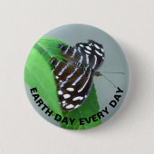 Badge Rond 5 Cm Jour des terres tous les jours Blue Wave Butterfly (Devant)