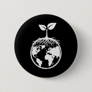 Badge Rond 5 Cm Jour des terres Tous Les Jours Plante Plus D'Arbre