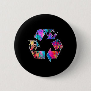 Badge Rond 5 Cm Jour des terres Vintage Recycle Réduire Réutiliser