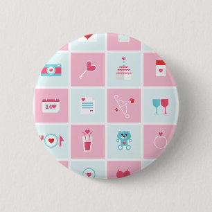 Badge Rond 5 Cm jour des valentines pastel