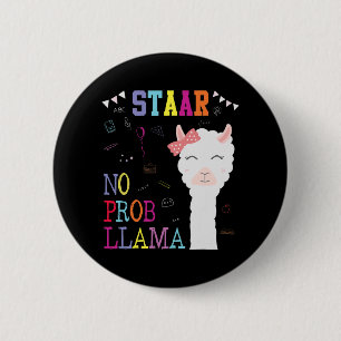 Badge Rond 5 Cm Jour d'essai Squad No Prob-llama Llama Enseignant
