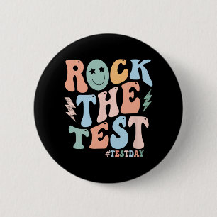 Badge Rond 5 Cm Jour d'essais Test Retro Motivational Teacher St