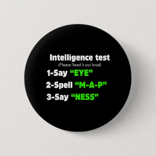 Badge Rond 5 Cm Jour d'intelligence Test Dire Oeil M A P Ness Papa