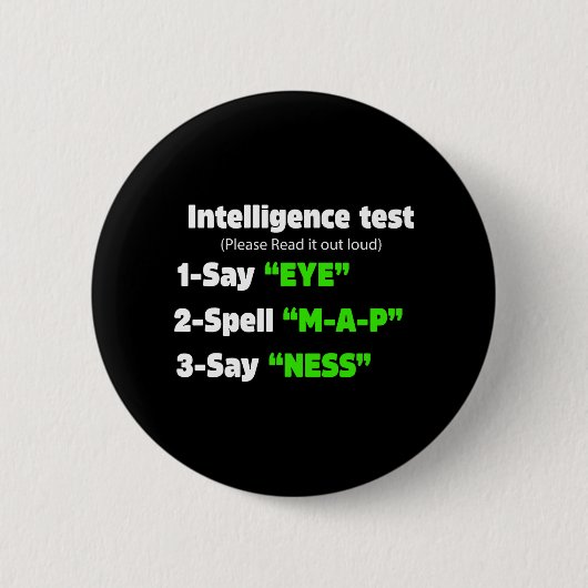 Badge Rond 5 Cm Jour d'intelligence Test Dire Oeil M A P Ness Papa (Devant)