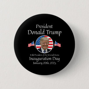 Badge Rond 5 Cm Jour d'investiture de Donald Trump 2025 47e présid