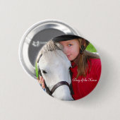Badge Rond 5 Cm Jour du bouton de cheval (Devant & derrière)